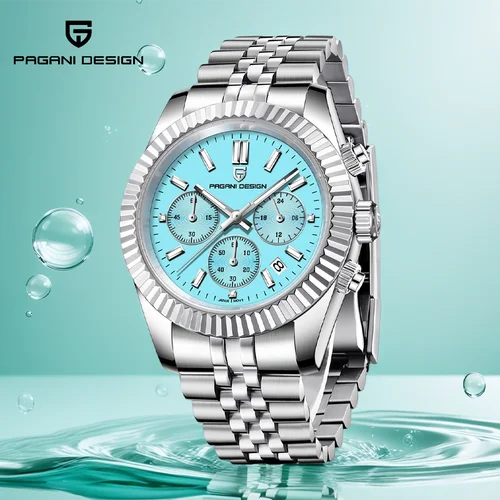 PAGANI DESIGN 2025 nuevo reloj de cuarzo VD53 40MM para hombre, reloj de lujo de acero inoxidable con zafiro luminoso C3 resistente al agua 5Bar para hombre