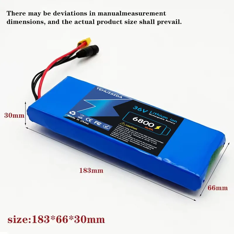 Batería De 36V 100% Genuina Nueva Batería Recargable De Iones De Litio 36V6800mAh 10S1P 18650 20A Con Scooter Y Bicicleta BMS