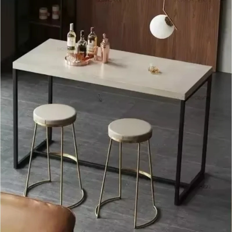 Chaises hautes de bar en métal, chaises de cuisine, mobilier commercial, luxe haut de gamme, moderne, circulaire, pour café, décontracté, doré