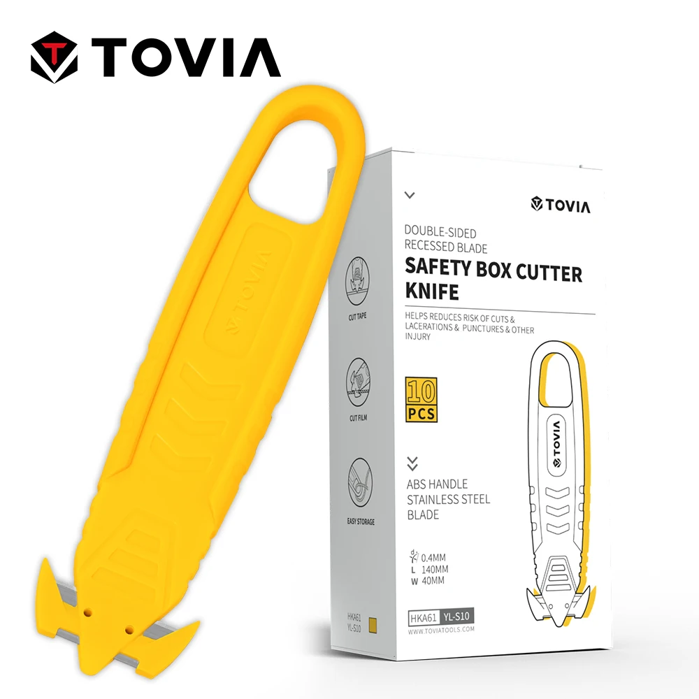 T TOVIA-cortador de caja de seguridad, abridor de cuchillos, utilidad de seguridad para caja de corte, paquete de paquete de cartón, cinta, herramientas para cuchillos de oficina y casa