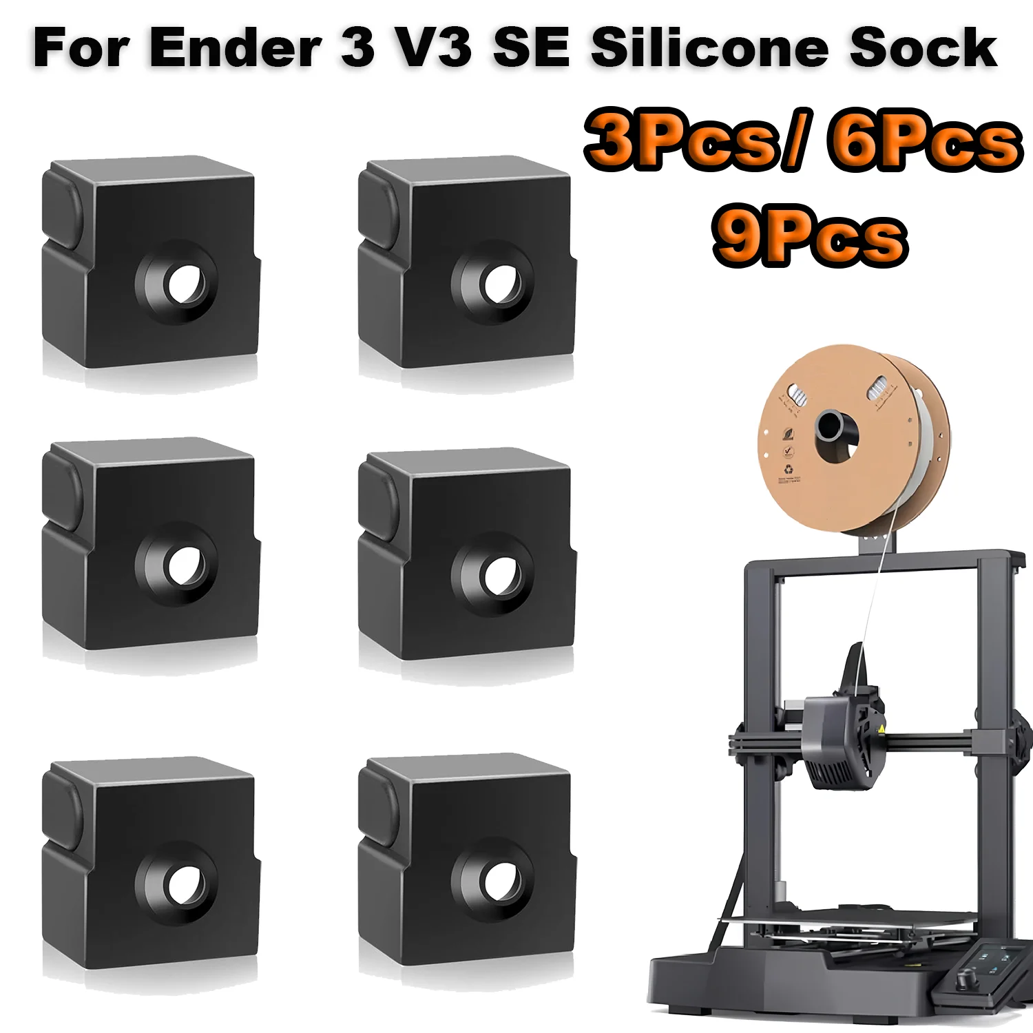 

For Creality Ender 3 V3 SE Silicone Sock, Ender 3 V3 SE Hotend Heater Block Cover Silicone Cover, 3D Printer Accessories