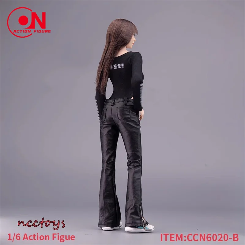 CCN6020 1/6 スケール男性/女性ヒップホップスタイルハイウエストポケットジッパーレザーパンツ 6 インチ兵士アクションフィギュアモデル