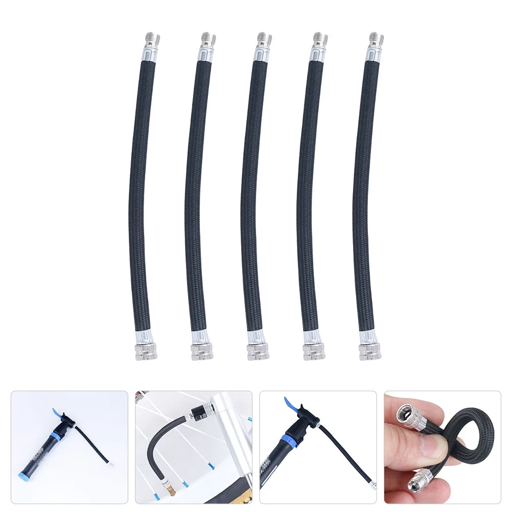 5 Pcs Beauty Mouth Extension Tube Tire Inflator Hose Inflatable for Bike Pump Useful Alloy