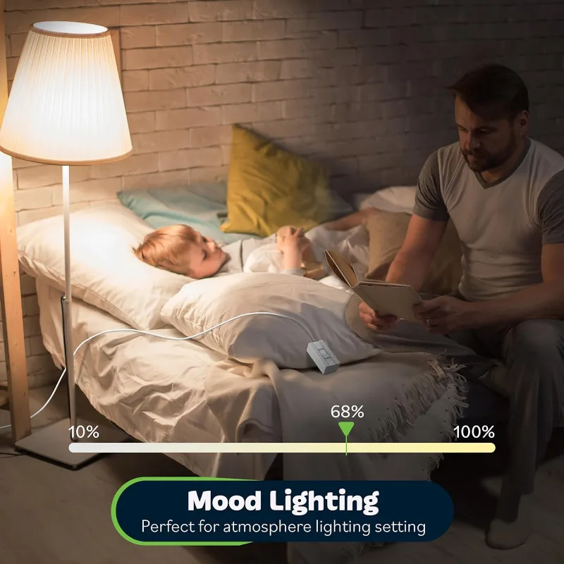 TOPGREENER Table-Top Plug in Dimmer for Table or Floor Lamps, Slide Control, Works with 360 Watt Incandescent and 150 Watt Dimma