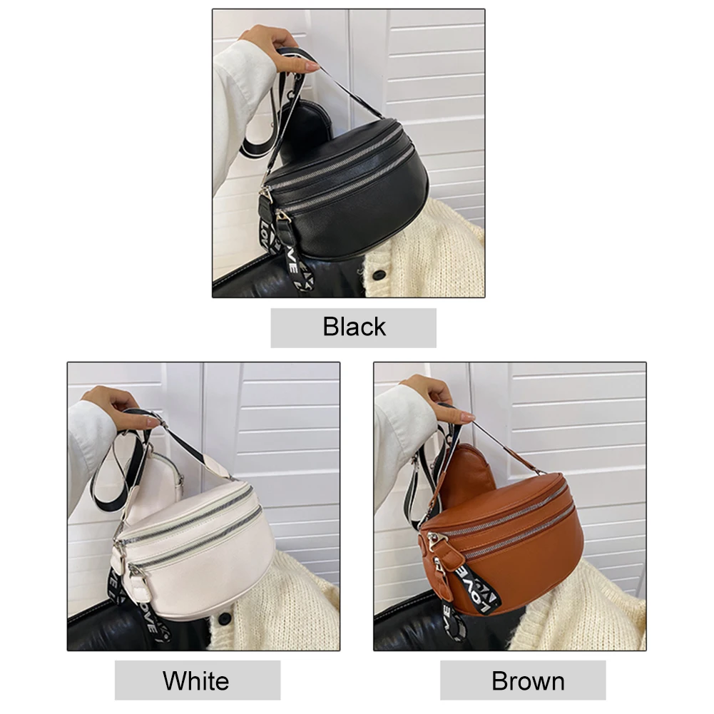 

Multi-pocket Women Shoulder Bag Casual PU Leather Funny Pack Bum Bag with Mini Purse Soft Portable Adjustable for Girls Shopping