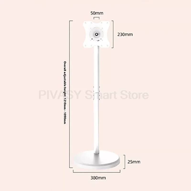 10-46 inch TV Stand Mobile White 360° Vertical Rotatable Monitor Computer Stand Screen Floor Stand Multifunctional Adjustable