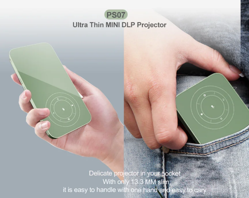 Ultra thin light small pocket 540p DLP Screen Mirroring Android Touch Pocket Projector Auto Keystone Correction