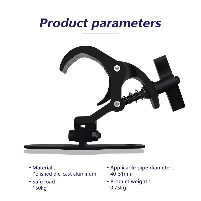 2-10 Pair Aluminum Light Hook LED Moving Head Light Hook Stage Light Truss Clip Folding Spring Hook Lighting Hook