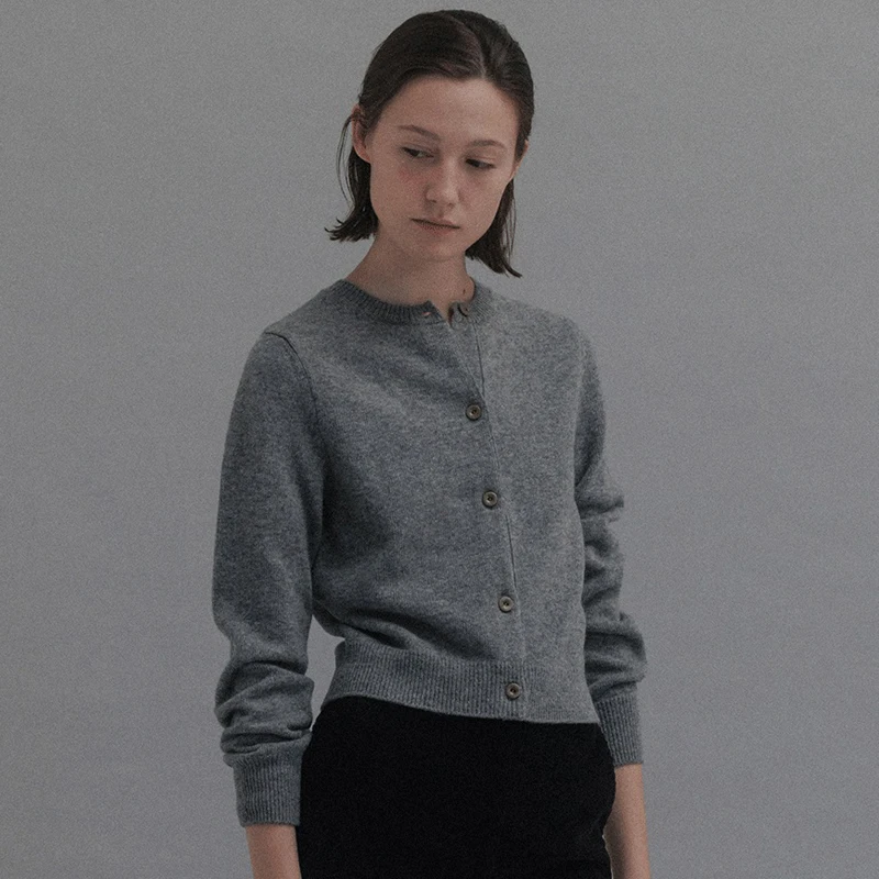 

Women's Knitted Woolen Open Cardigan Spring Autumn New Design Sle Long Sve Low Collar Regular Length Single Button