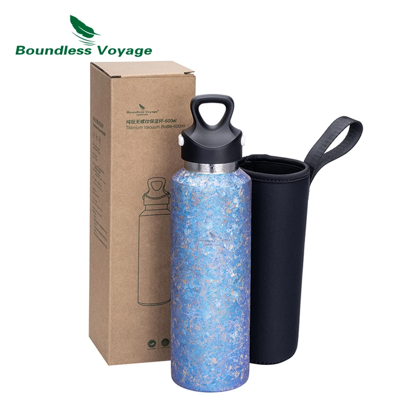 

Boundless Voyage Titanium Vacuum Water Bottle Double-Walled Vacuum Cup Keeps Hot or Cold Lightweight Leak-Proof Sport Bottle