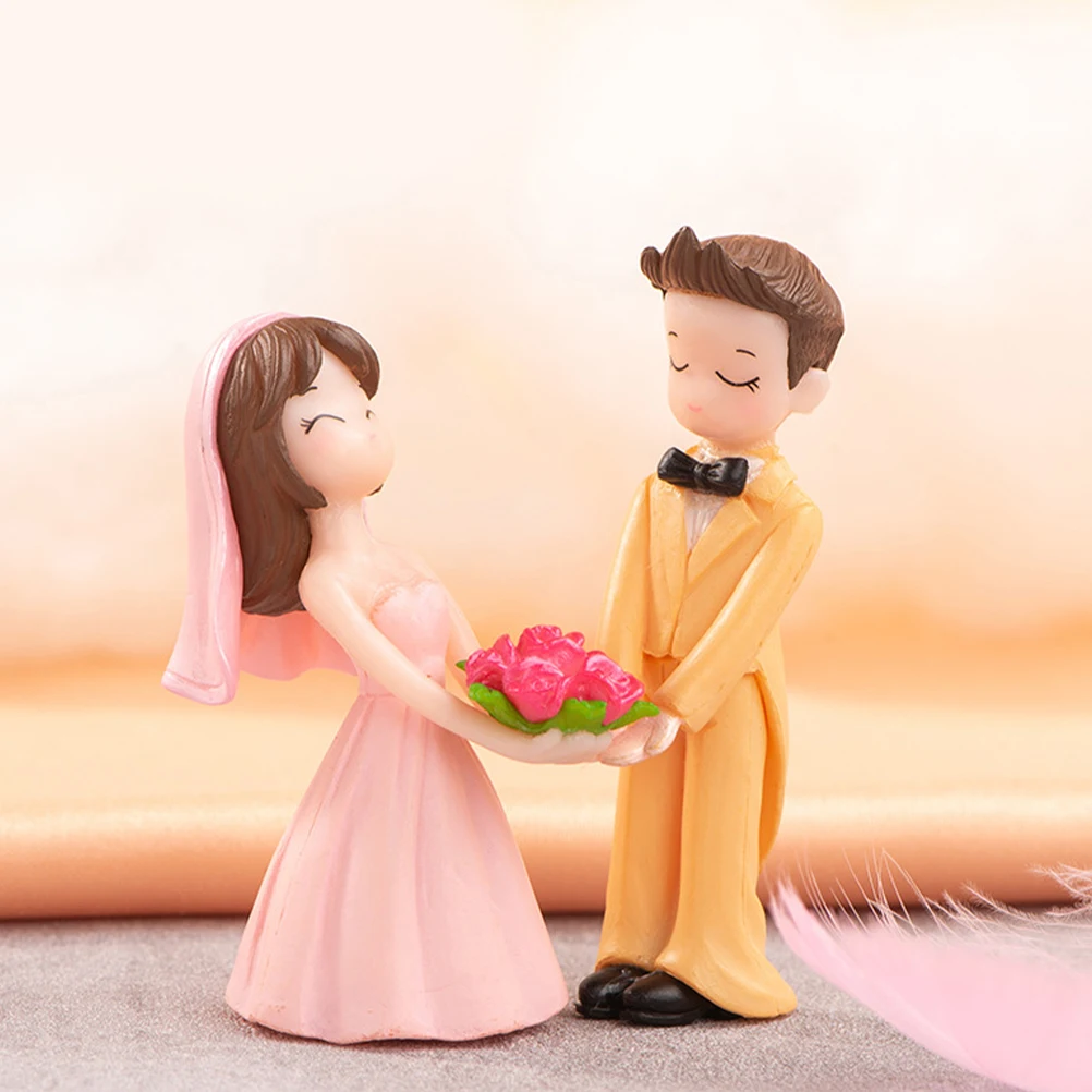 Figuras de pareja en miniatura, microadornos de resina para paisajismo,  adornos para tarta de boda, estatuas románticas de escritorio / Utensilios  de jardinería, image size:1002x1002