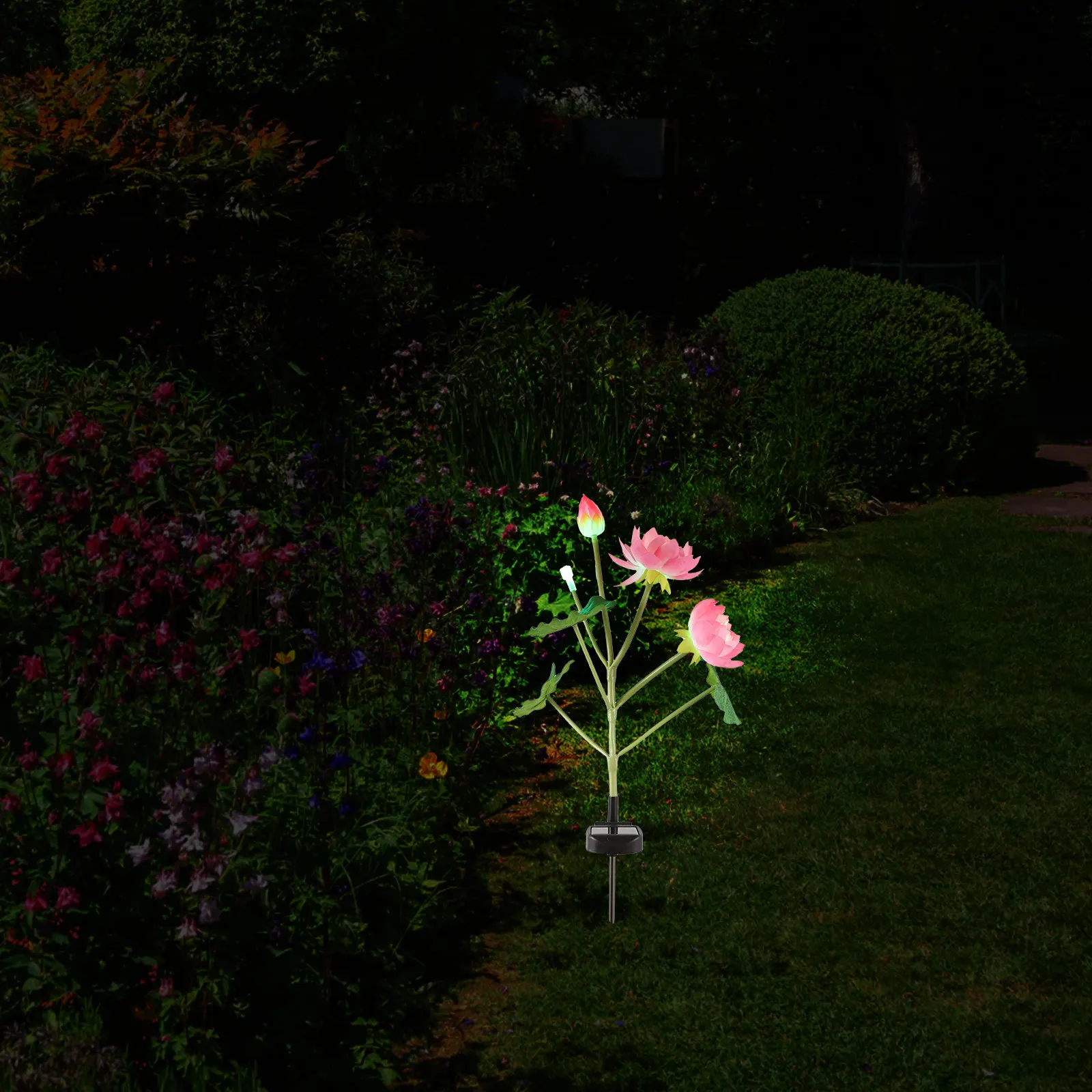 outside Solar Lights Color Changing Outdoor Colors Colored Pathway Pink Walkway