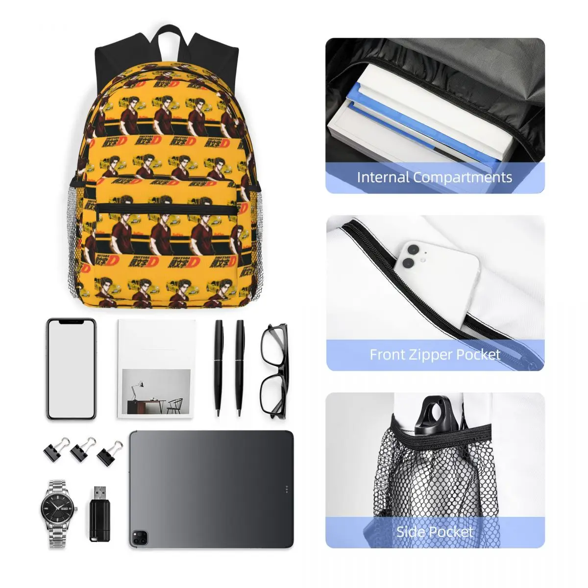 Mochila para estudiantes con inicial D, mochila escolar para senderismo, mochila de viaje para niños y niñas, mochila de moda, bolsos de hombro