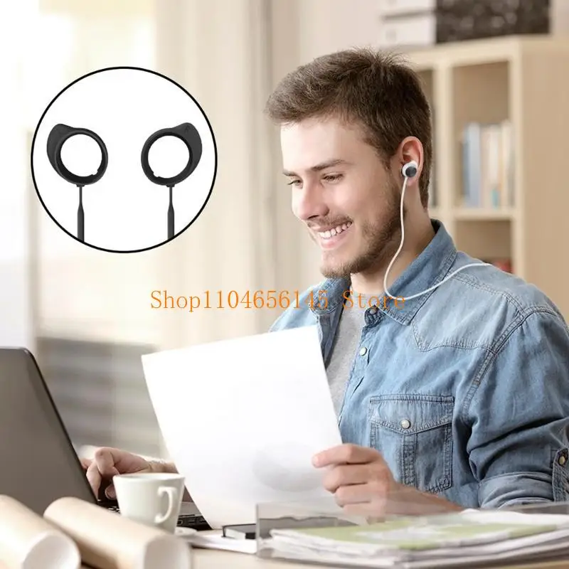 5asd مكافحة خسر سماعات الأذن حبل سماعة سيليكون الرقبة حزام الحبل لبراعم FE #5