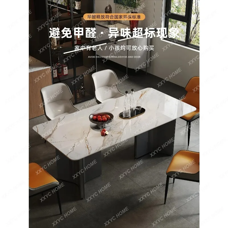 XXLight Luxury Sintered Stone Dining Table Home Small Apartment Simple Rectangular Dining Table