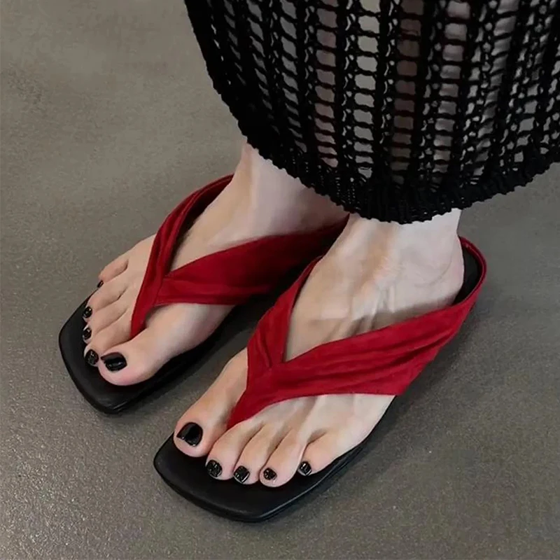 

Women Clip Toe Slippers Beach Sandals Flats Shoes Woman Flip Flops 2026 Summer Casual Walking Shoes Comfort Dress Slides Zapatos