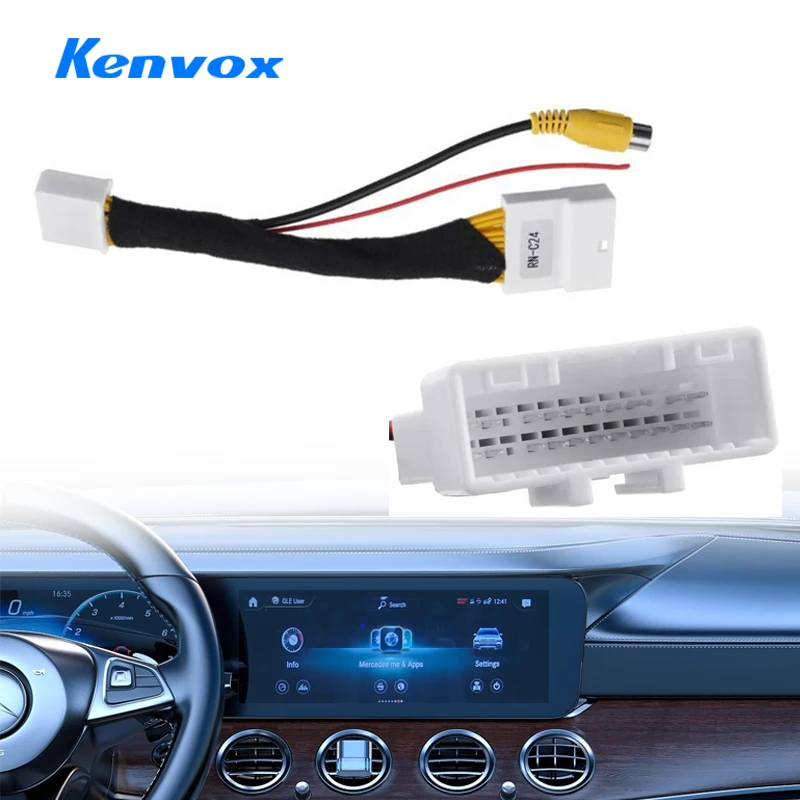 Reverse Rear View Camera Input Harness Camera Add-On Harness 24Pin Reverse Camera Harness Easy To Use for for Vehicles