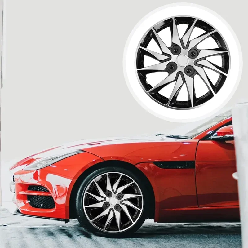 4PCS Car Universal Wheel Cover Hubcap Replacement R14 R15 Inch Hub Caps Wheel Rim Cover PP Tire Accessories Snap On SUV Truck