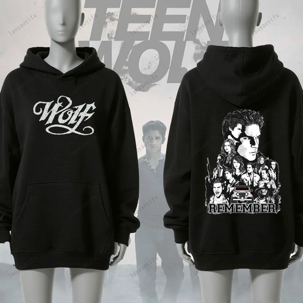 في سن المراهقة وولف هوديي الرجال البلوز الجدة تتجه الملابس الخريف والشتاء الدفء رياضية الشارع أزياء رياضية