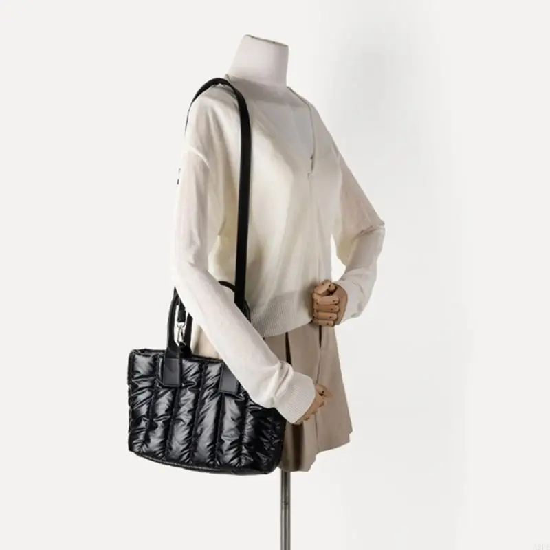 

Women's Quilted Puffer Handbag Spacious Shoulder Bag Practical Down Cotton Bags Crossobody Purse Top Handle Bags