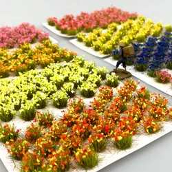 32PCS Miniature Flower Cluster Static Tuft Toys for HO N Railway Train Layout/Military Scene/DIY Model Making/Building Landscape