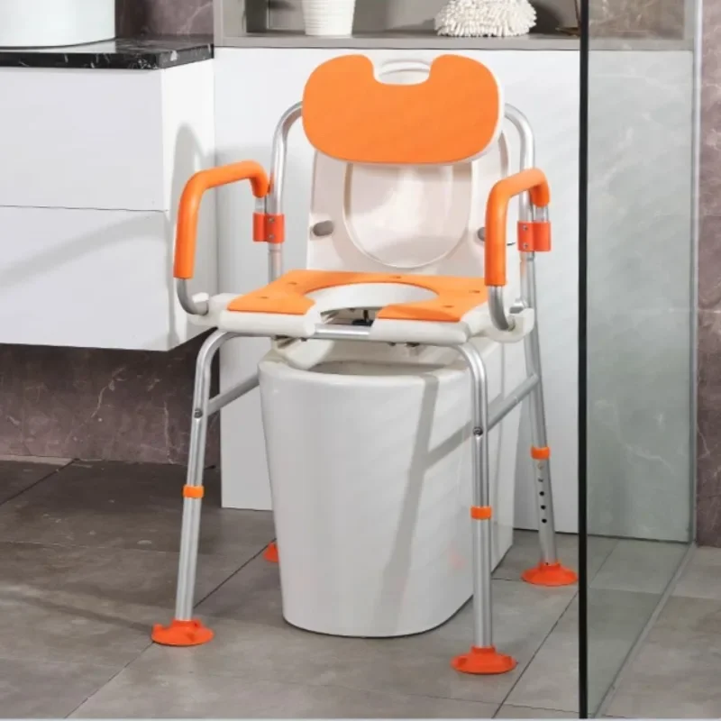 

Aluminum Alloy Non-slip Shower Stools Height Adjustable Toilet Support for Elderly Dual Purpose Bathroom Chairs Toilet Chairs