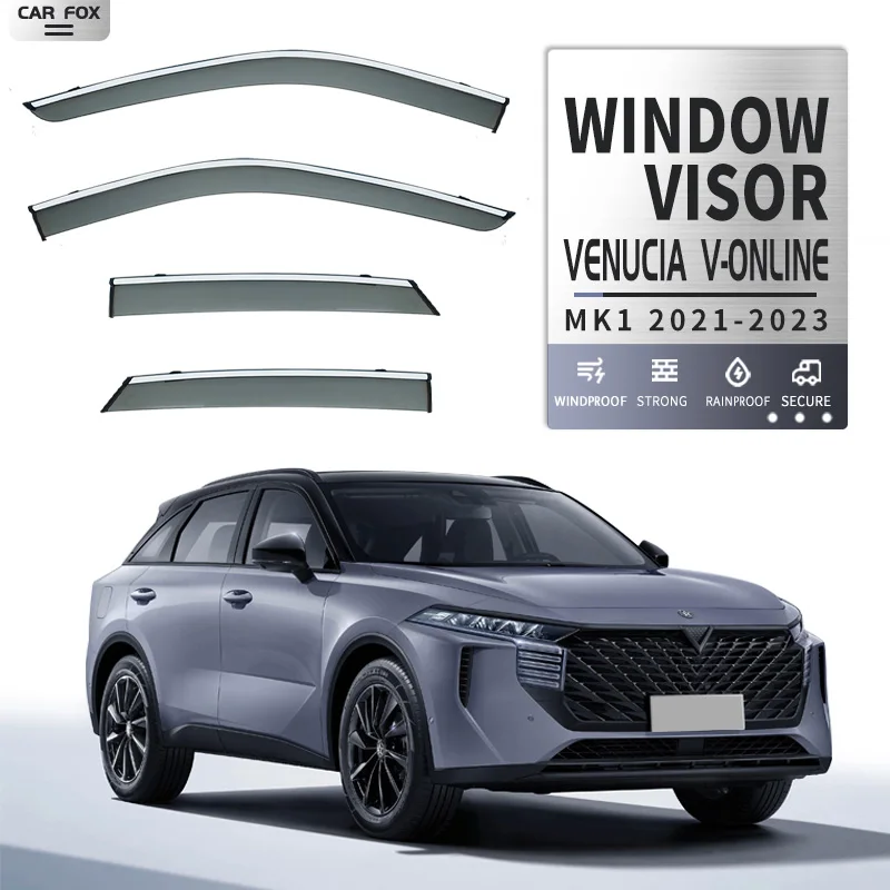 

For Venucia V-Online MK1 2021+ Window Visor Vent Shades Sun Rain Deflector Guard 4PCS/SE For Venucia V-Online MK1 2021+