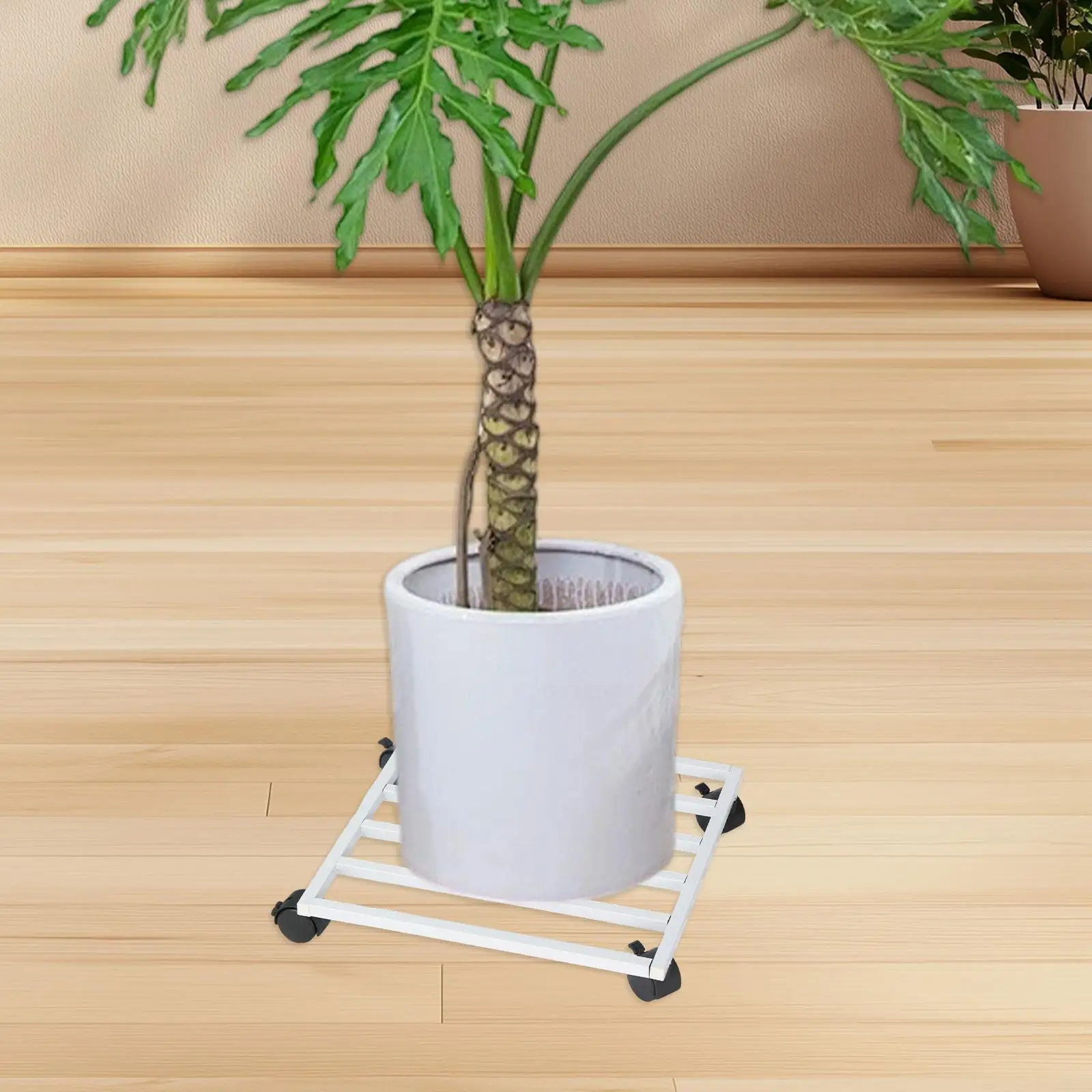 

Flower Pot Stand with Swivel Wheels Plants Tray Mover Moveable Planter Holder Base Rolling Plant Stand for Shop Home Balcony