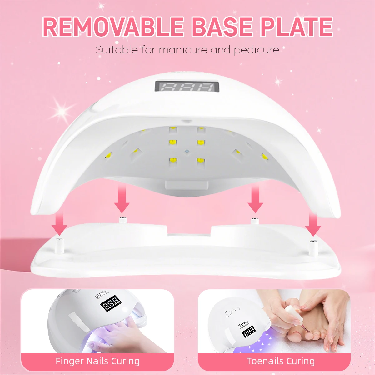 SUN5 UV LED 네일 램프 48W 네일 드라이어, 젤 네일 폴리쉬 경화용, 4단계 타이머 자동 센서 LCD 디스플레이 탑재 전문가용 네일 램프