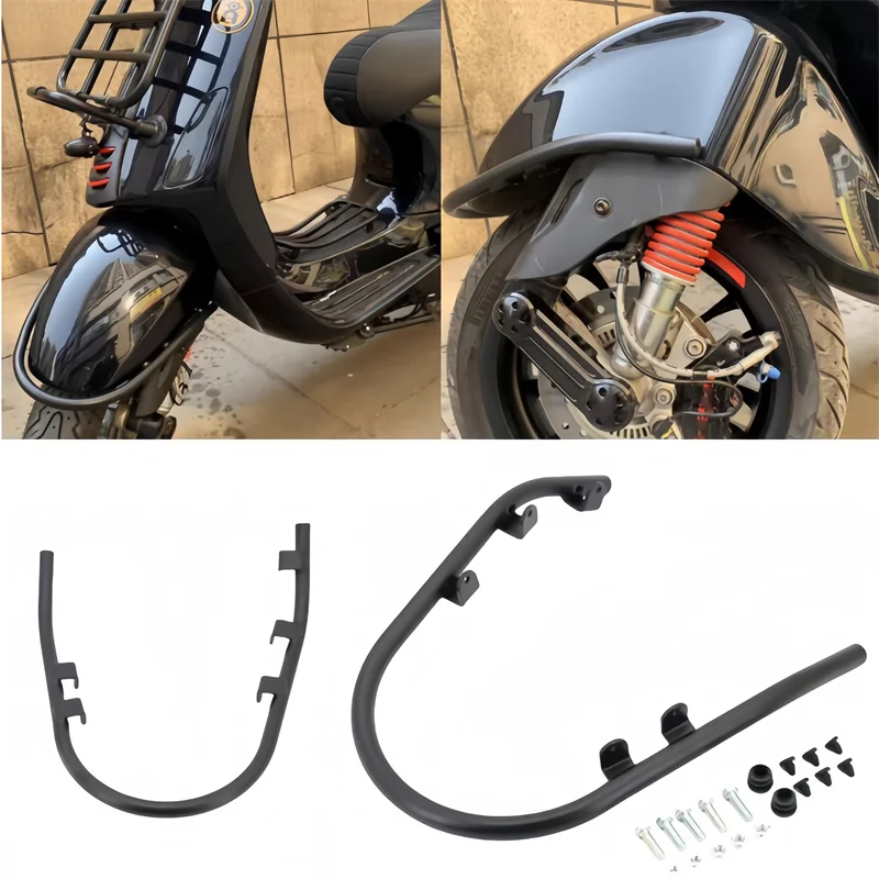 

Motorcycle Front Fender Mudguard Bumper Guard Frame Protector for Vespa Sprint Primavera 125 150 2014-2021