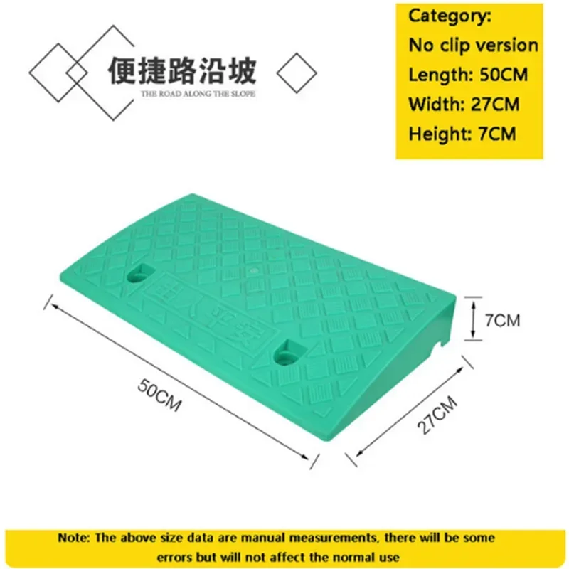 50*27*7cm Plastic PVC Curb Ramp PortableThreshold Pad Ramp For Loading Dock Sidewalk Scooter Motorcycle Car Triangle Mat