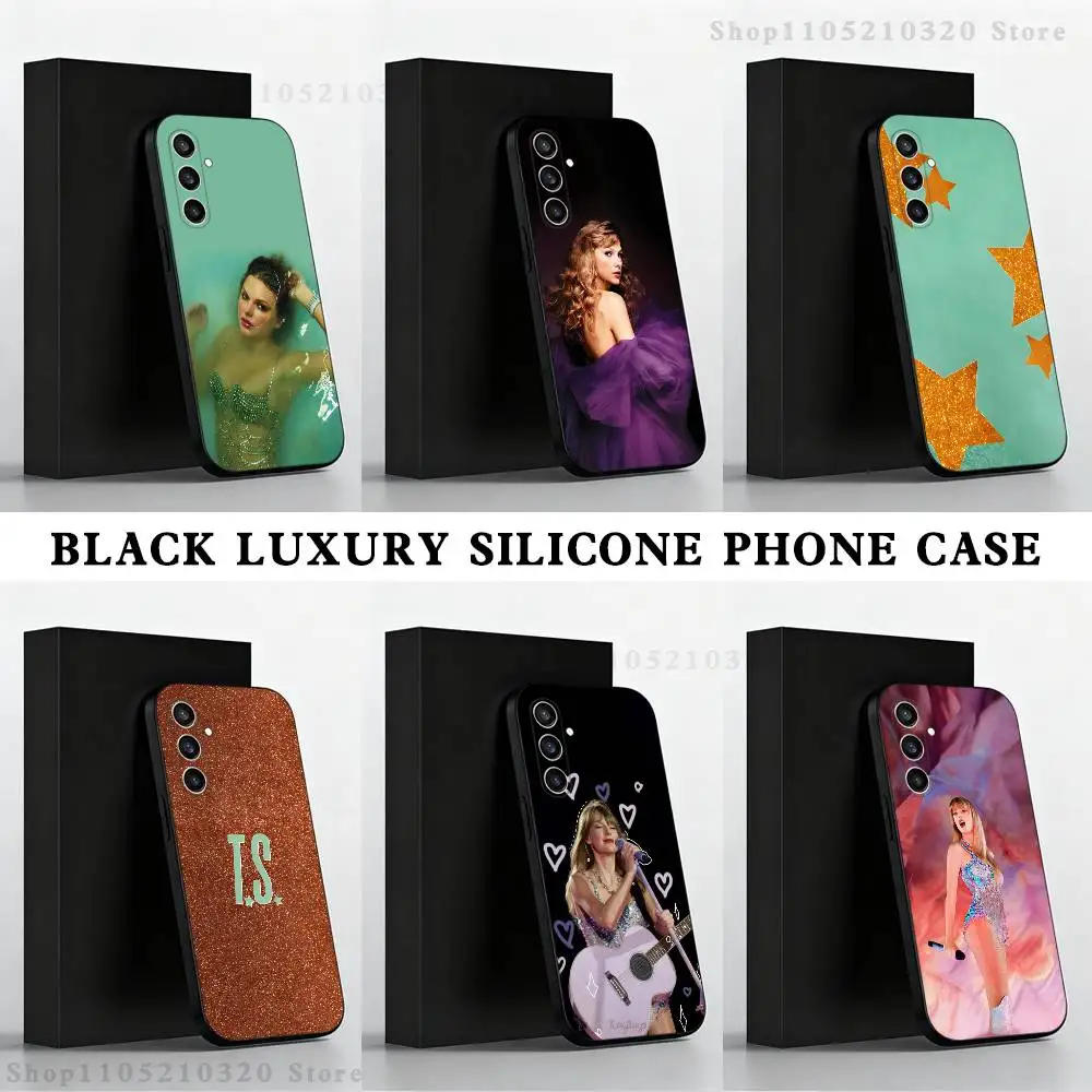 

T-Taylor S-Swift singer Phone Case For Samsung S 25,24,23,22,30,21,10,9,Ultra,Plus,Lite,FE,4,5 G Black Soft Case