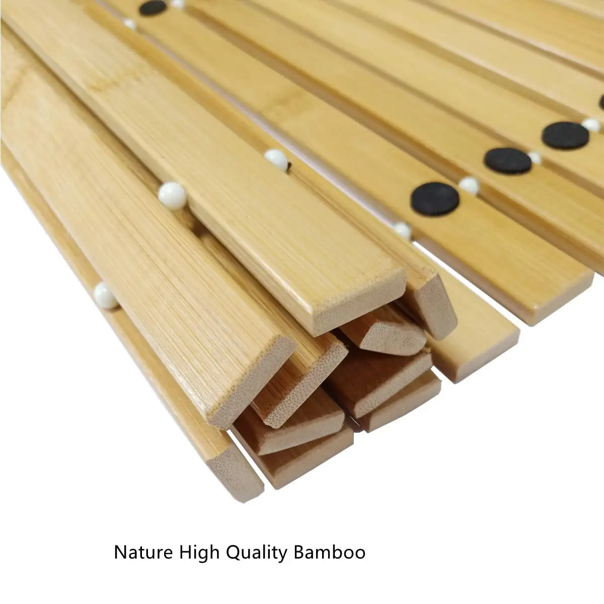 Natural Bamboo Bathroom Rug,Non Slip and Foldable Floor Shower, Bathtub Mat for Bathroom, Shower,Sauna