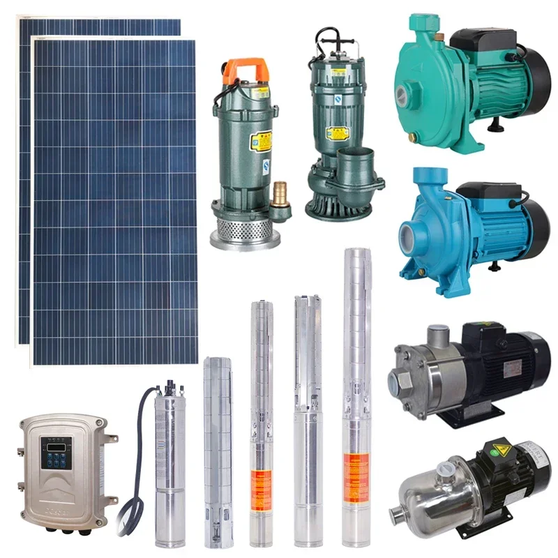 

HOP 2hp Solar Water Irrigation Pump 4 Inch Solar Submersible Borehole Pump Agriculture Farm Electric Water Pump