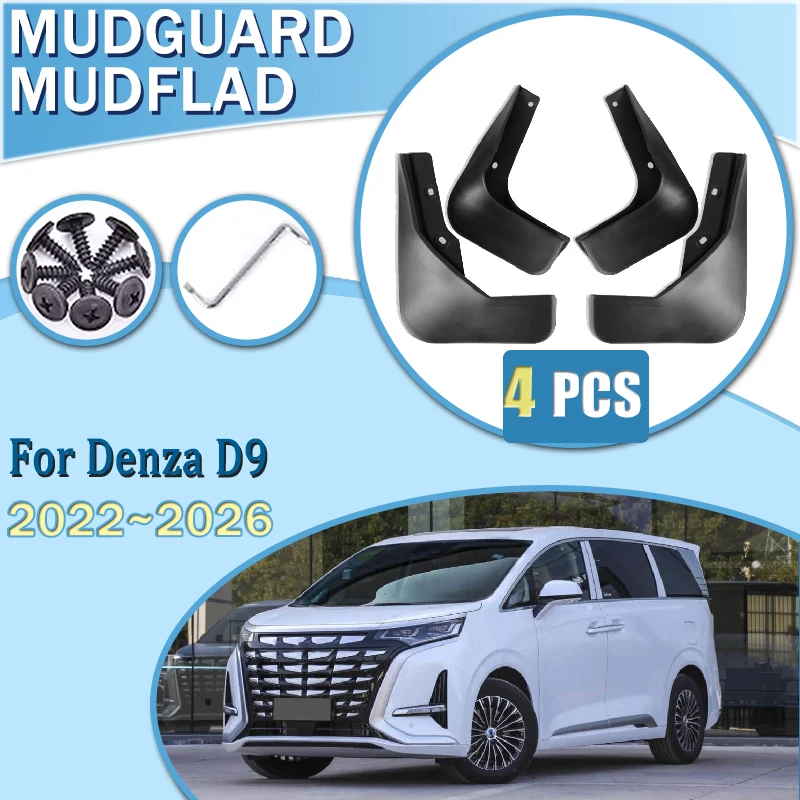 

For Denza D9 DM-i EV 2022 2023 2024 2025 2026 Car Mudguards Splash Wheel Protection Guard MudFlap Front Rear Guards Accessories