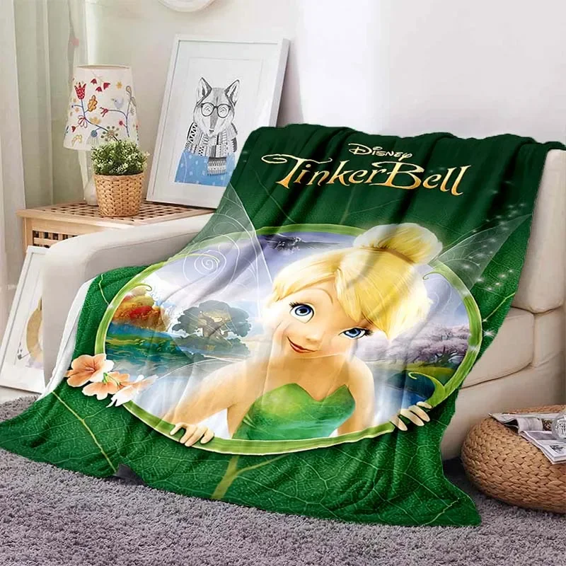 Tinkerbell Warm Soft  Blanket Fluffy Children and Adults Sofa Plush Bedspread Throw Cartoon Blanket for Sofa Bed