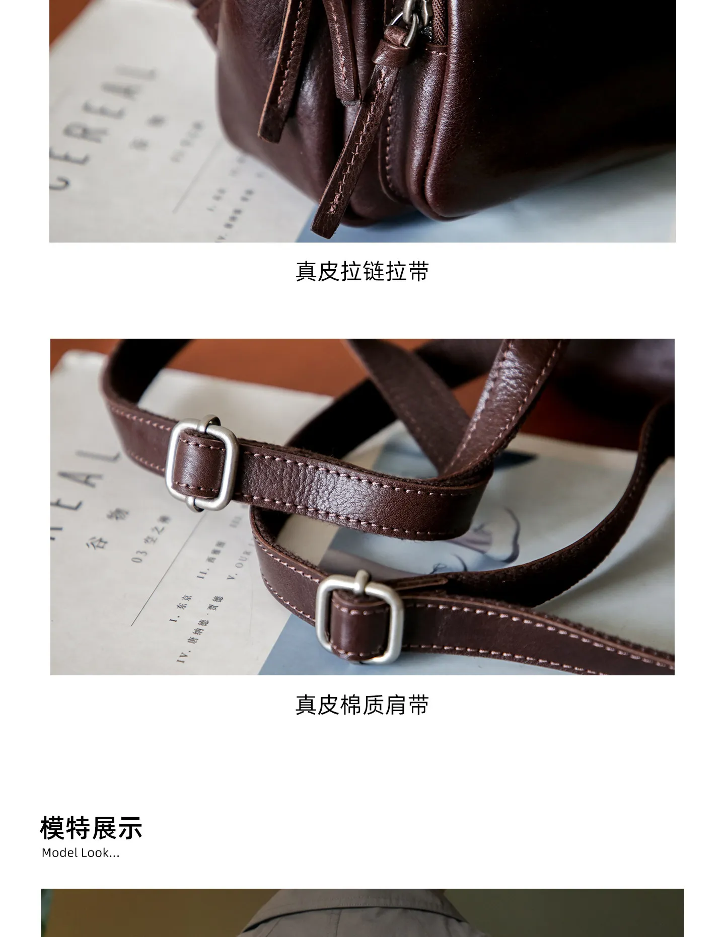 PNDME einfacher Vintage-Rucksack aus hochwertigem Echtleder für Damen, luxuriöser Wochenend-Reiserucksack, handgefertigte kleine Schultaschen aus Rindsleder. – Detail 5