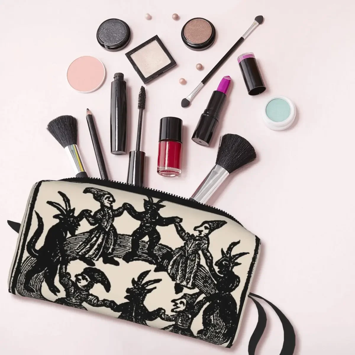 Personalized Fashion Witches Circle Dance Travel Toiletry Bag for Women Cosmetic Makeup Bag Beauty Storage Dopp Kit