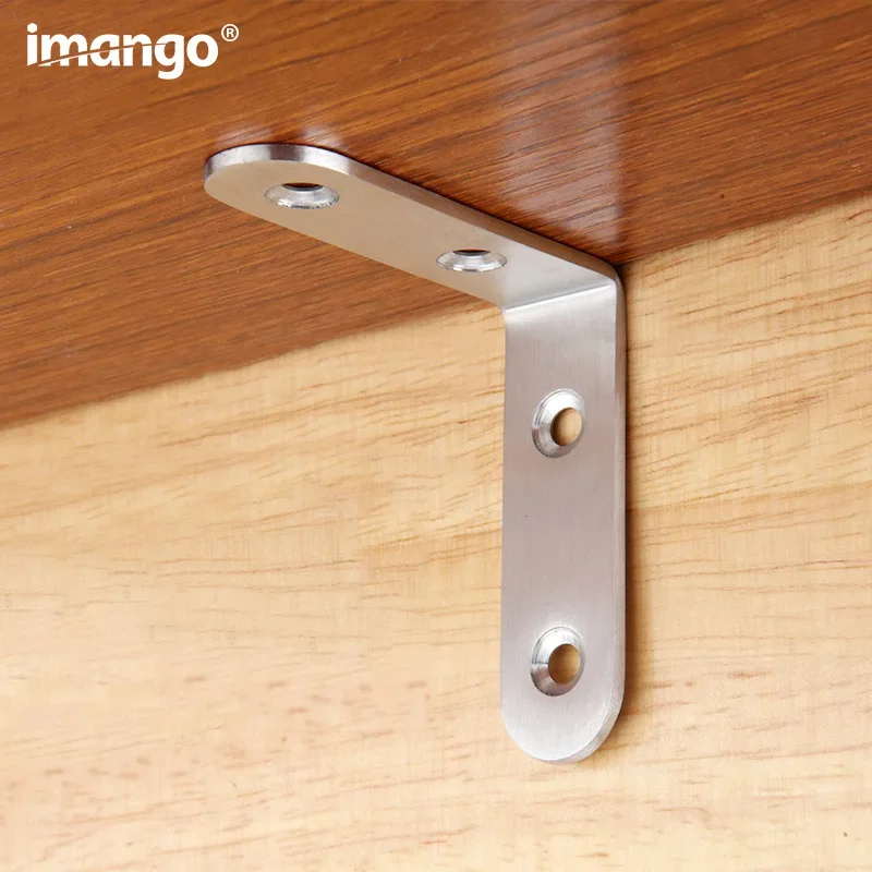 Stainless Steel 90 Degree Angle Bracket Corner Brackets Joint Bracket Fastener Furniture Door Cabinet Screens Wall with Screws image 3