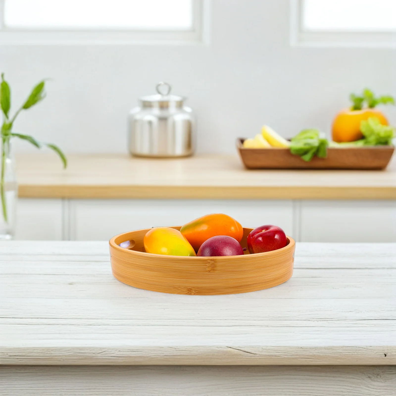 

Wooden Serving Tray Oval Shape With Handles Natural Grain Snack Tea Coffee Breakfast Organizer Spa Massage Center Home Decor