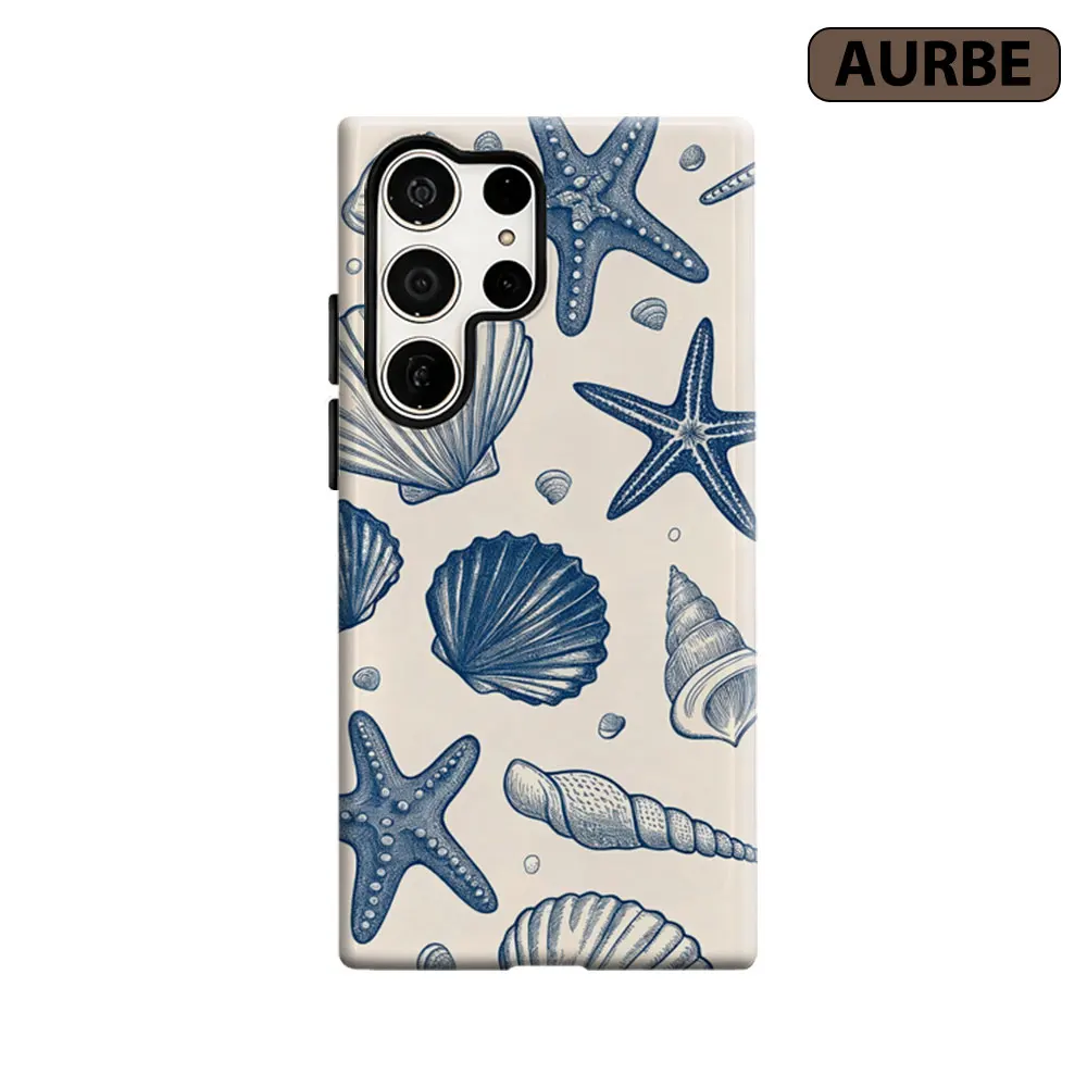 Aurbe Phone Case For Samsung Galaxy S26 S25 S24 S23 Ultra Plus HD Hard Seashell Mix Double Layer Film Cover