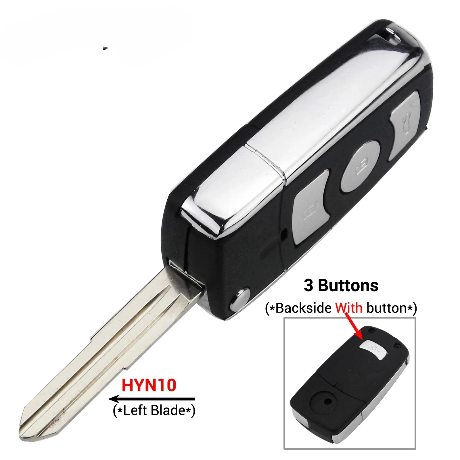 Casing Kunci Mobil Lipat Modifikasi 3/4 Tombol untuk Kia Hyundai Elantra Sonata Genesis Santa Fe Accent Coupe Tucson