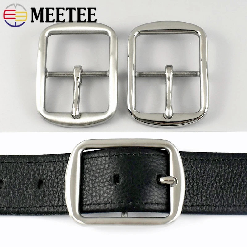 

1Pc Meetee 40mm Stainless Steel Mens Belt Buckle Pin Clasp Jeans Leather Garment Decor Waistband Head DIY Hardware Accessories