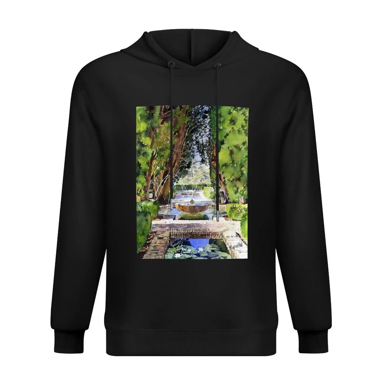 

Fountains in the Gardens of the Generalife, Granada Hoodie men clothing men's coat mens clothes hoodie men
