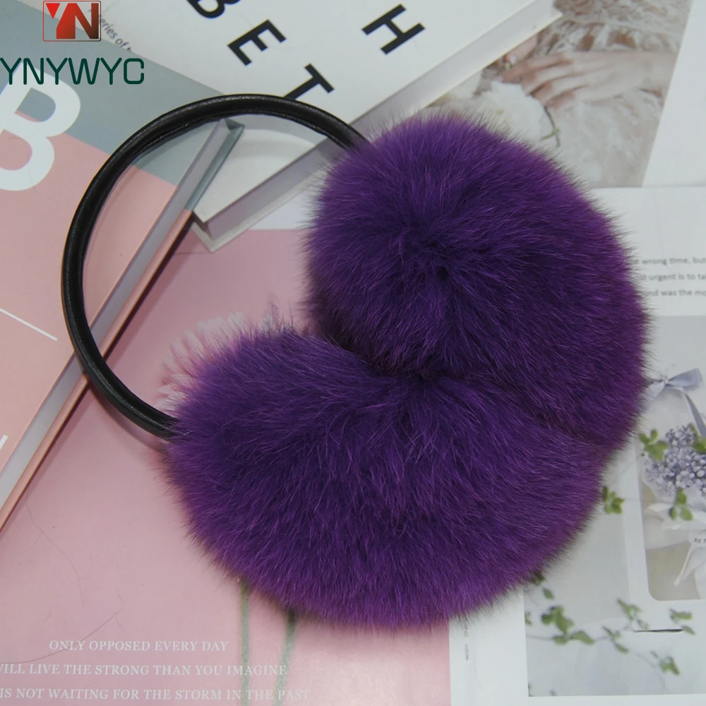 

New Style Luxury Ladies Fox Fur Earmuffs Winter Women Warm Real Fox Fur Earmuffs Girl's Earlap Ultra Large Ladies Plush Earmuff