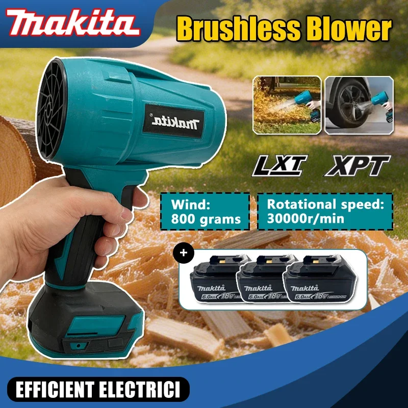 

Makita 30000RPM Brushless High Power Turbo Fan Blowers Electric Handheld Jet Fan Snow Leaf Dust Blowing Tool for 18V Battery