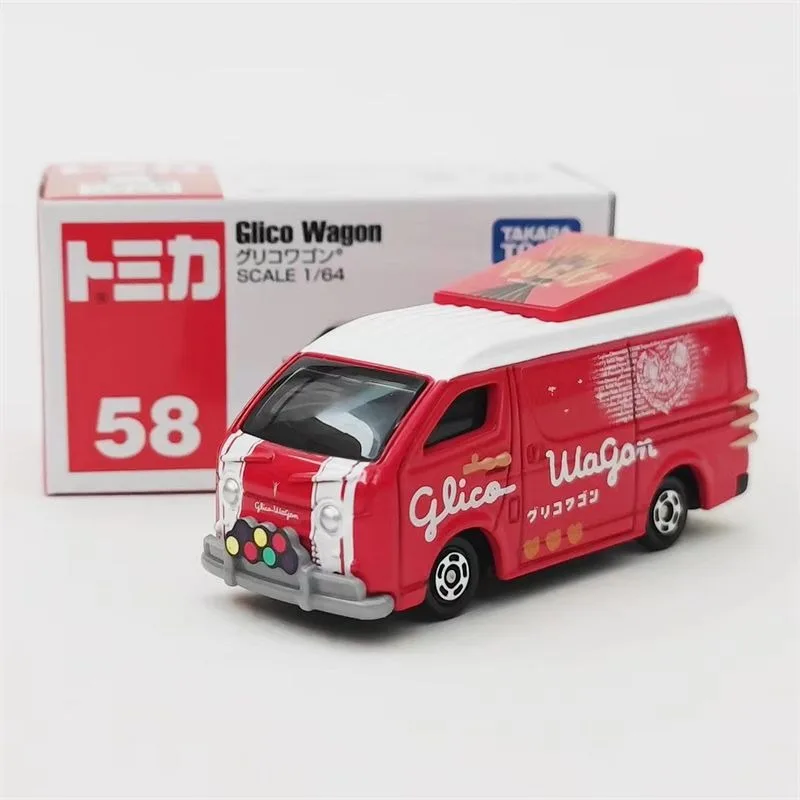 

TAKARA TOMY Tomica Alloy Model Car Red - White Box No.58 Glico Wagon Exquisite Automotive Model Ornament for Boys Toy