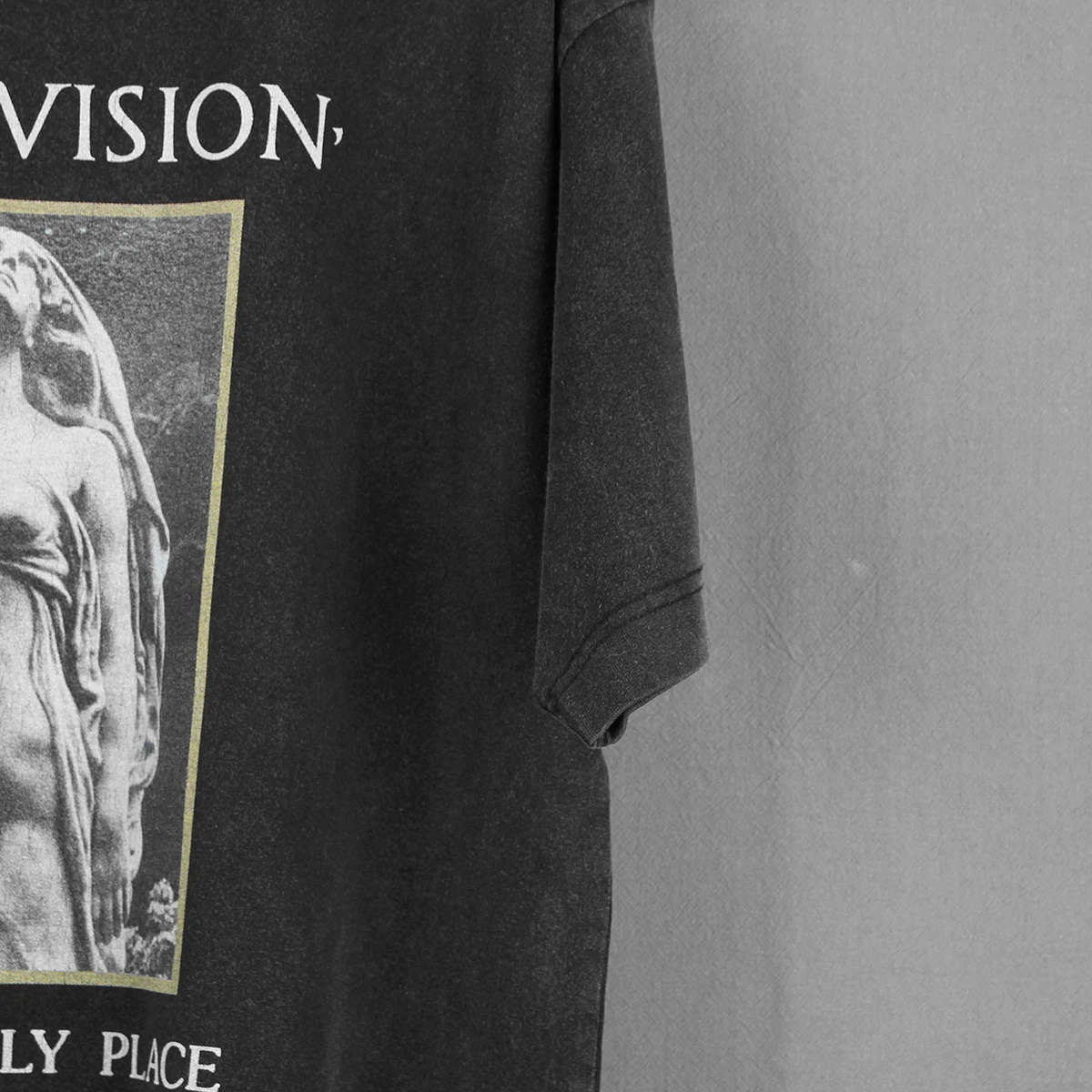 Joy Division ‎T-Shirt In A Lonely Place Post Punk Bauhaus The Birthday Party Washed Men\'s Clothing Short Sleeve Shirt