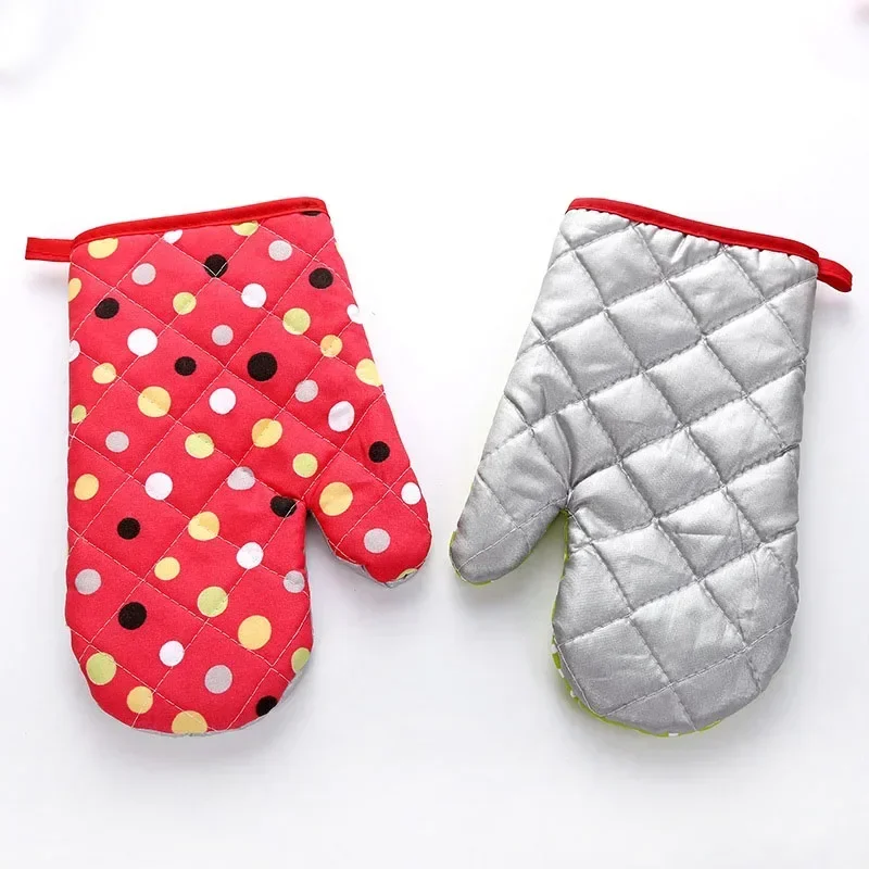 1Pcs Mitten Microwave Oven Glove Non Slip Household Thickened Insulated Baking Heat Resistant Gloves Oven Mitts Kitchen Tool