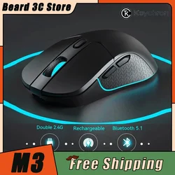 Keychron M3 Wireless Mouse PAW3395 Sensor Three Mode RGB E-Sports Gaming Mouse Lightweight Low Latency 26000DPI Pc Gamer Office